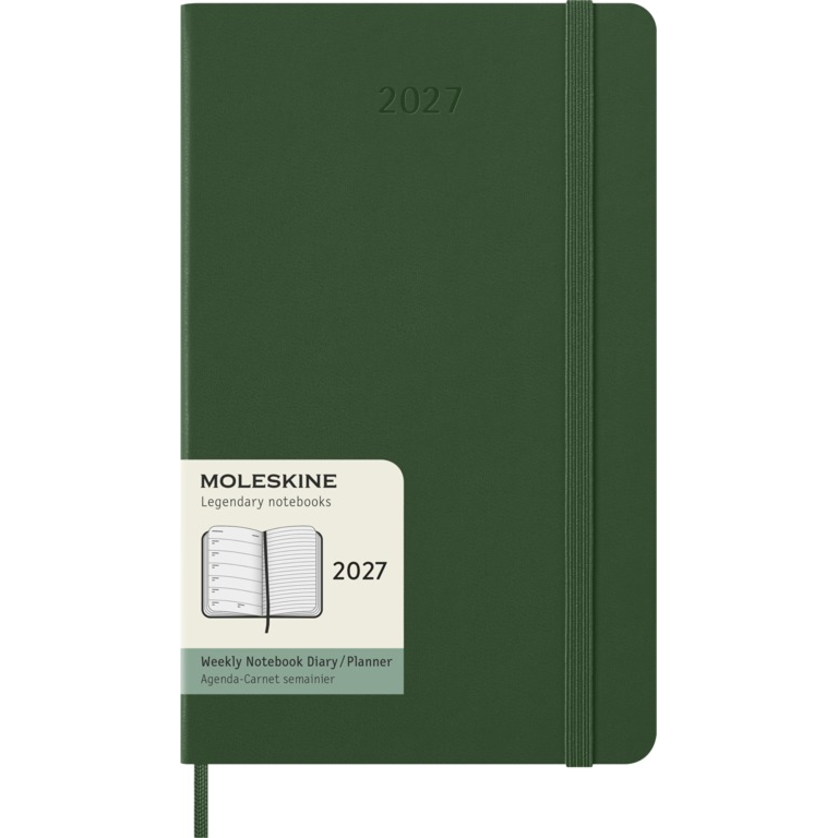 2027 12‑Month Weekly Notebook Large Myrtle Green Hard