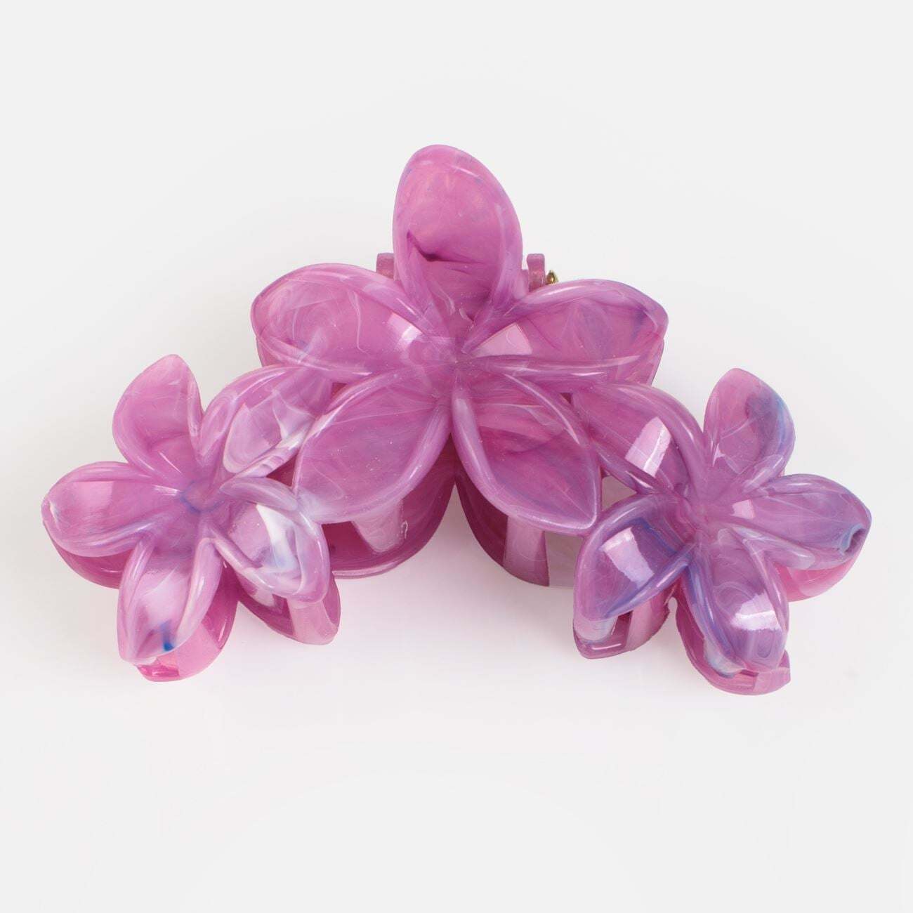 Women's Lilac Flowers Marble Hair Clip 10cm