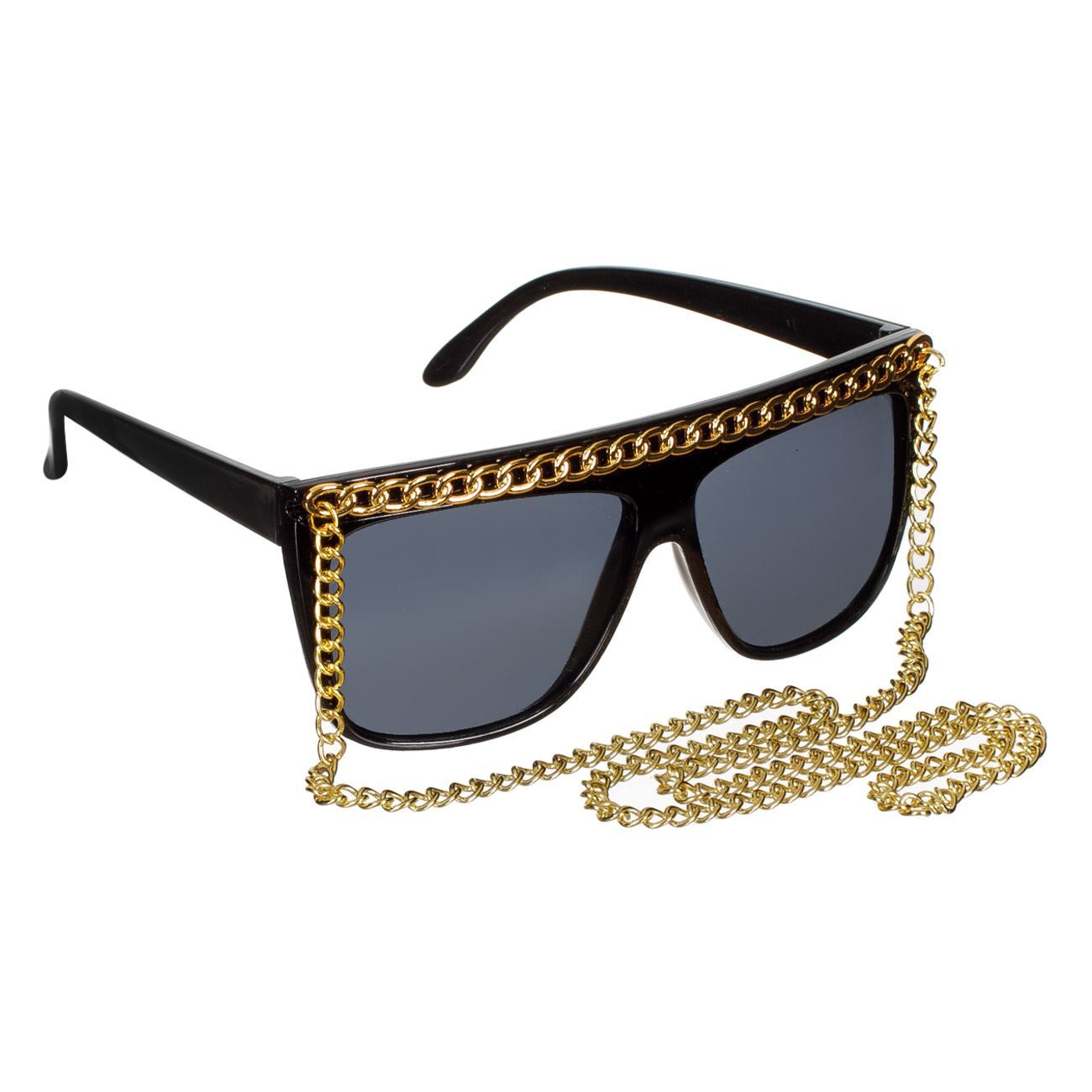 Black Halloween Glasses with Gold Chain