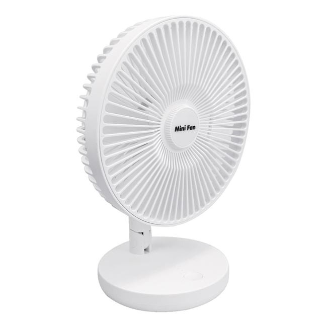 Folding table fan white 2 levels USB Ø21cm 4W