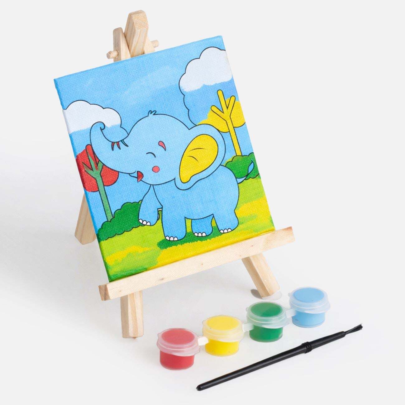 Canvas Set with Easel Elephant 10.5x10.5cm