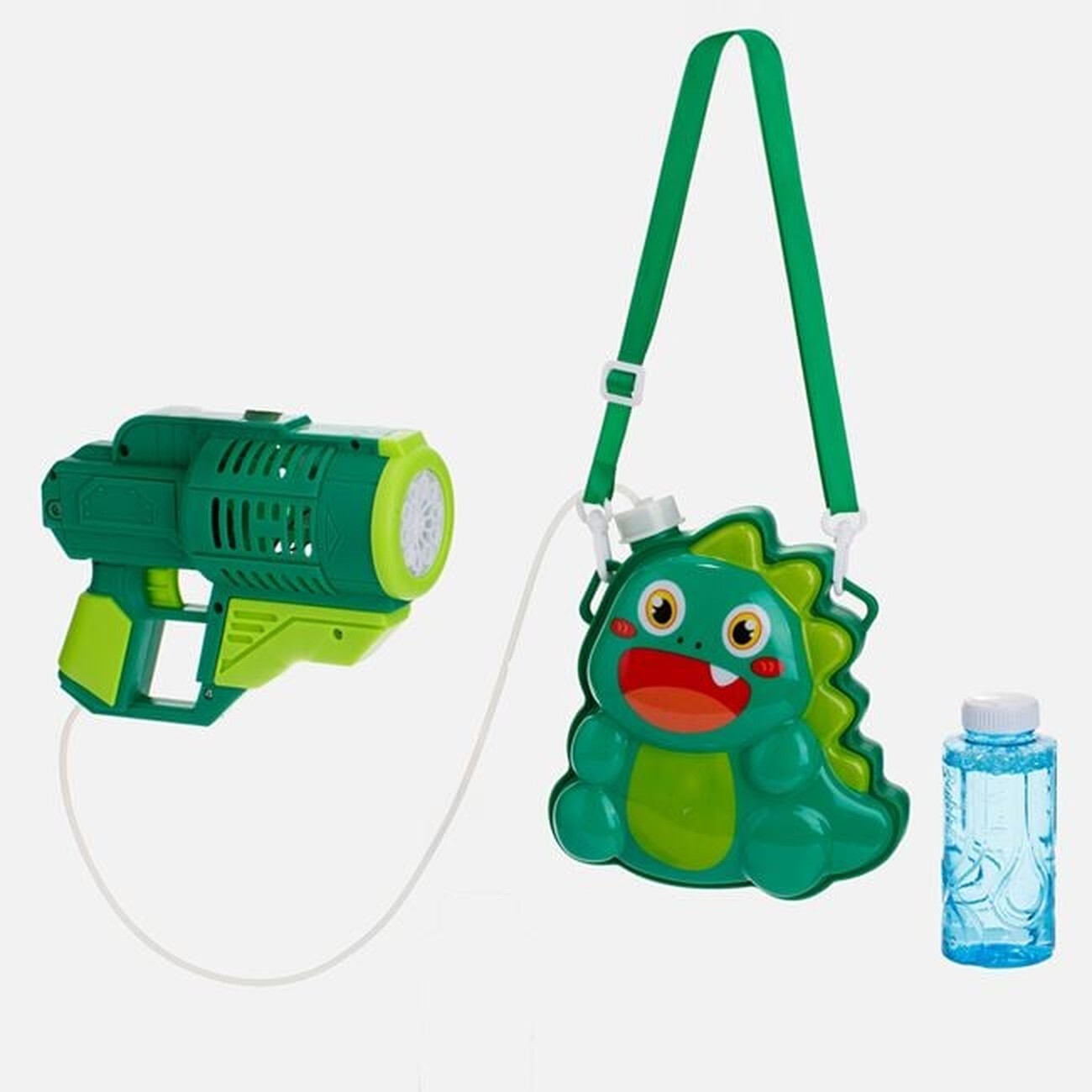 Green Bubble Machine & Dinosaur Bag