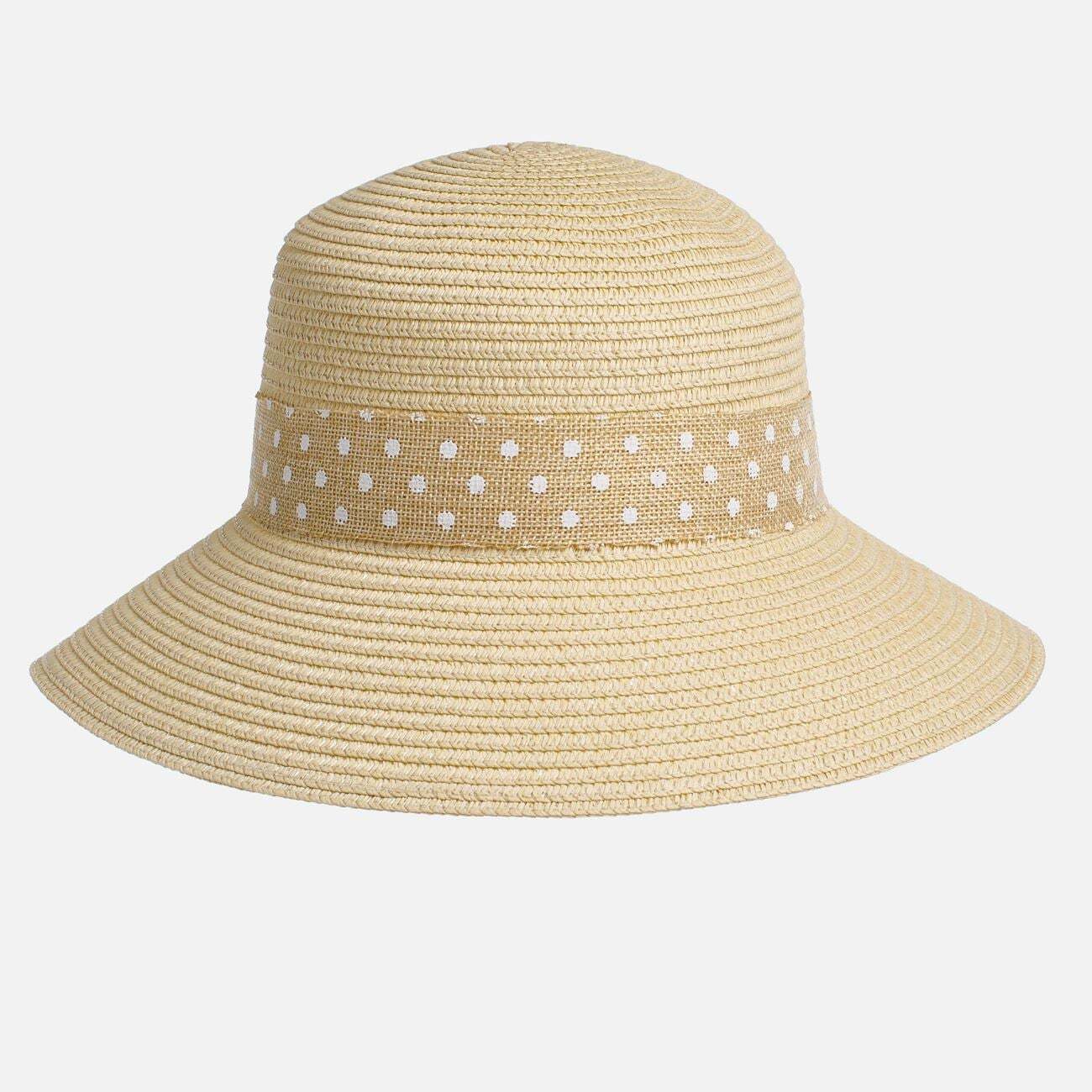Women's Ecru Straw Hat with Ribbon