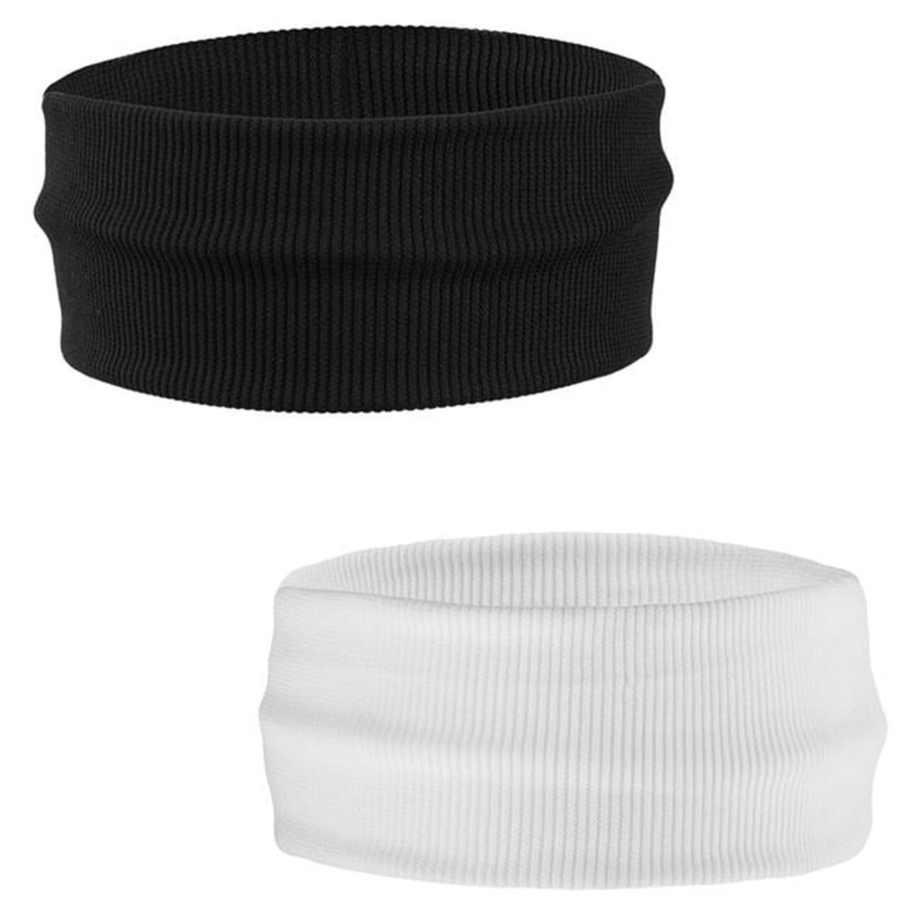 Women's Hairbands White Black Ribbed