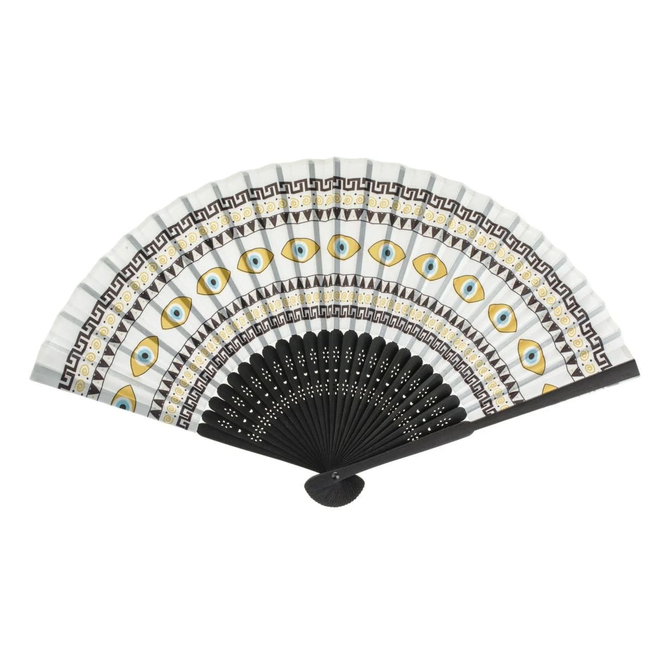 Ventilatore in bambù design occhi neri 21cm