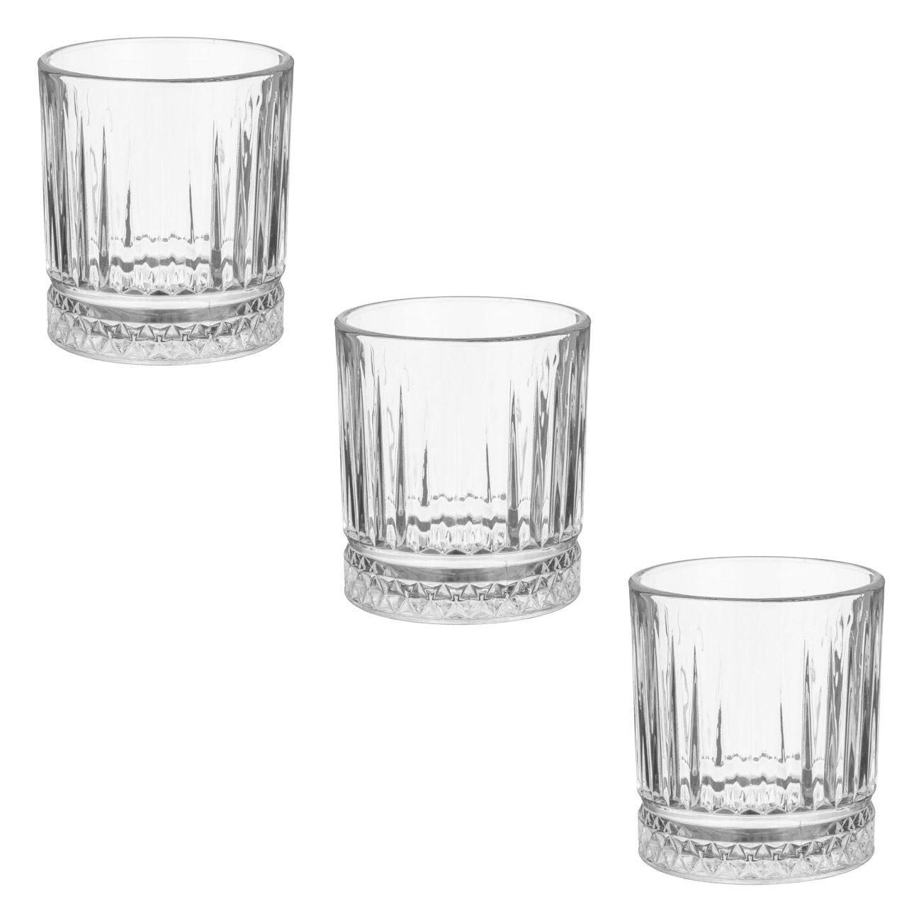 Whiskey glasses with vertical stripe & border 340ml - 3 pcs.