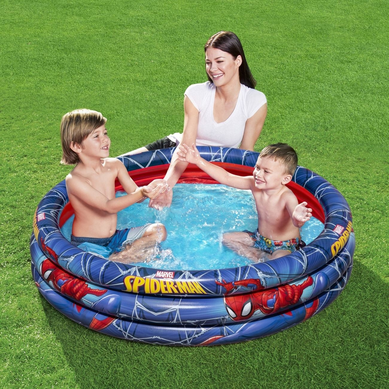 Children's pool Blue Red Spiderman Ø1.22x0.30m - Bestway