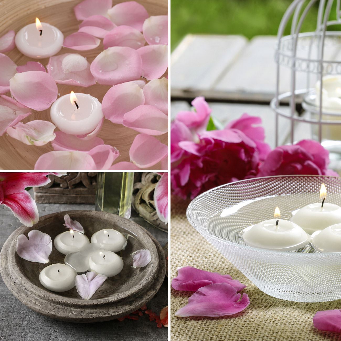 Soothing Spa White Scented Floating Candles - 10pcs