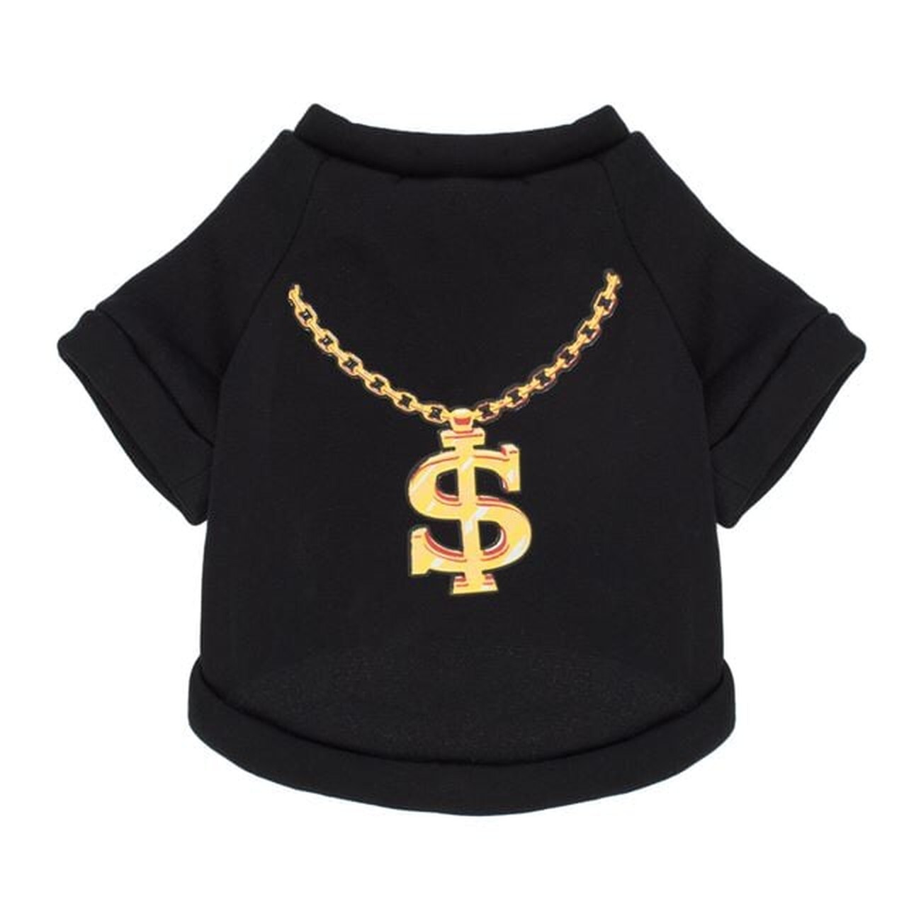 Pet Sweatshirt Black Gold Dollar Chain