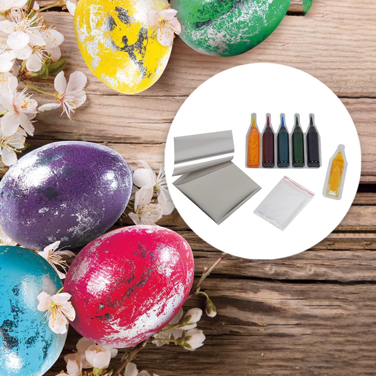Colorante per uova di Pasqua 5 colori effetto grigio