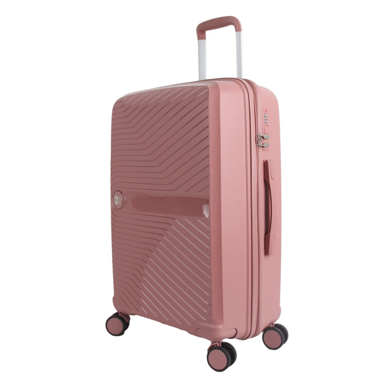 Suitcase - Travel Trolley Pink Embossed Lines 87lt