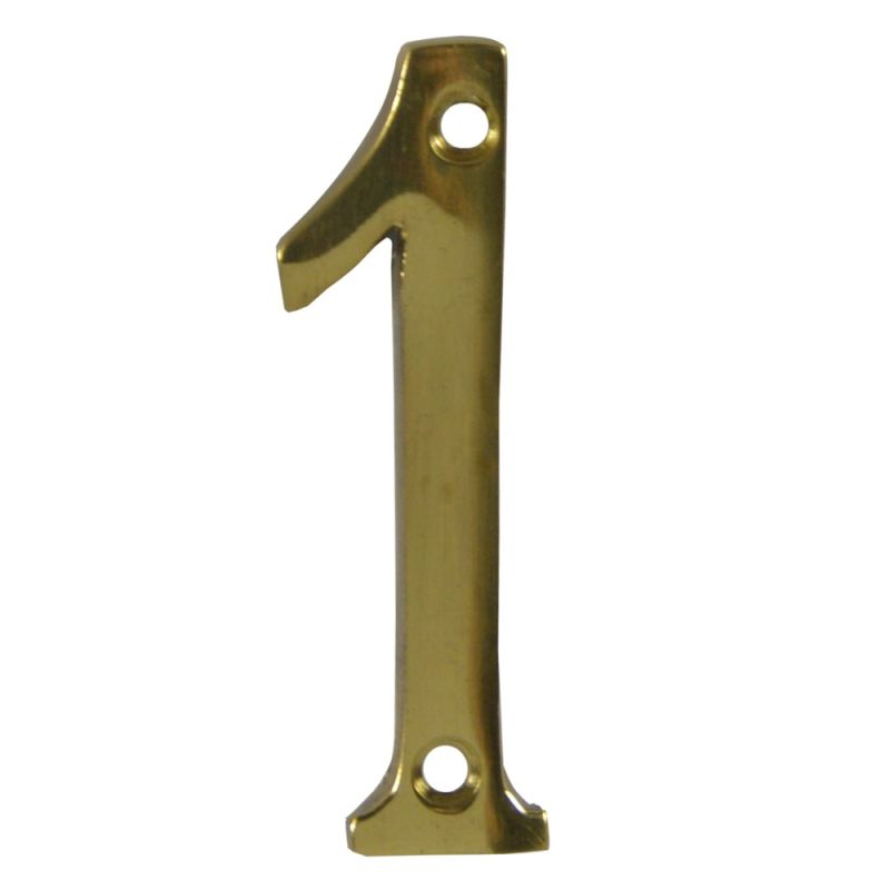 Number 1 for doors, bronze, yellow, 2"