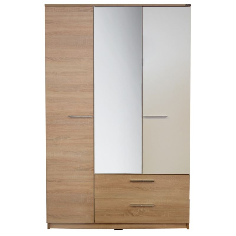 PLUS white oak melamine wardrobe 109x52xH184 cm