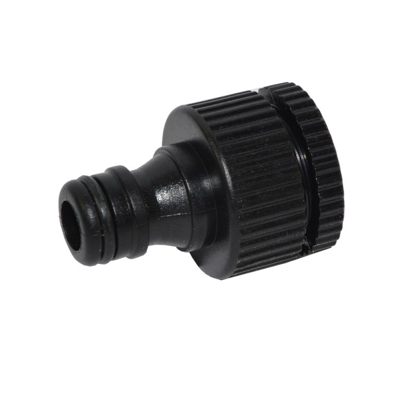 Green polypropylene tap-tube connector, 1/2"-3/4"