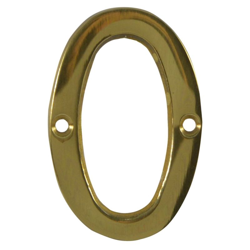 Number 0 for doors, bronze, yellow, 2"
