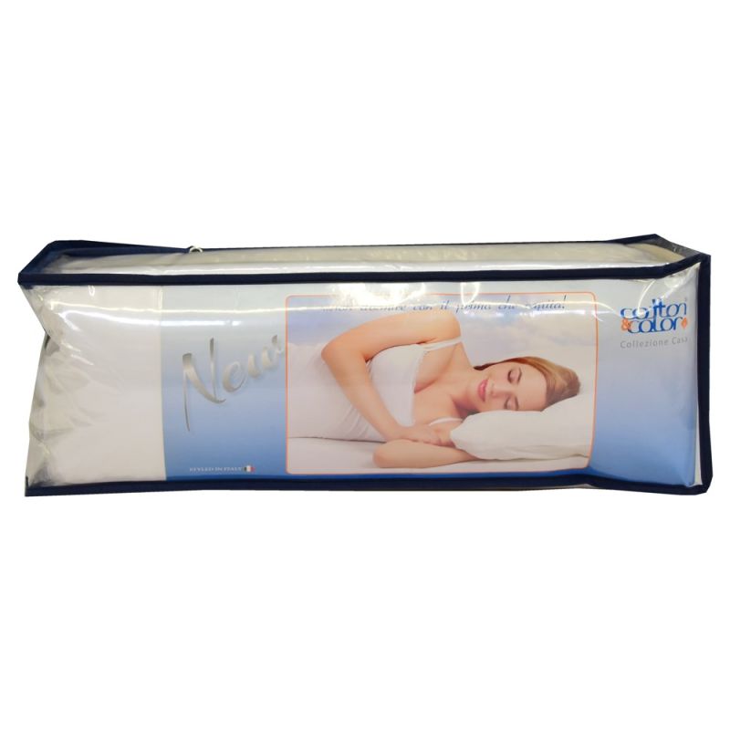 Sleeping pillow, silicone filling, cotton cover, 50x80 cm, 850 g