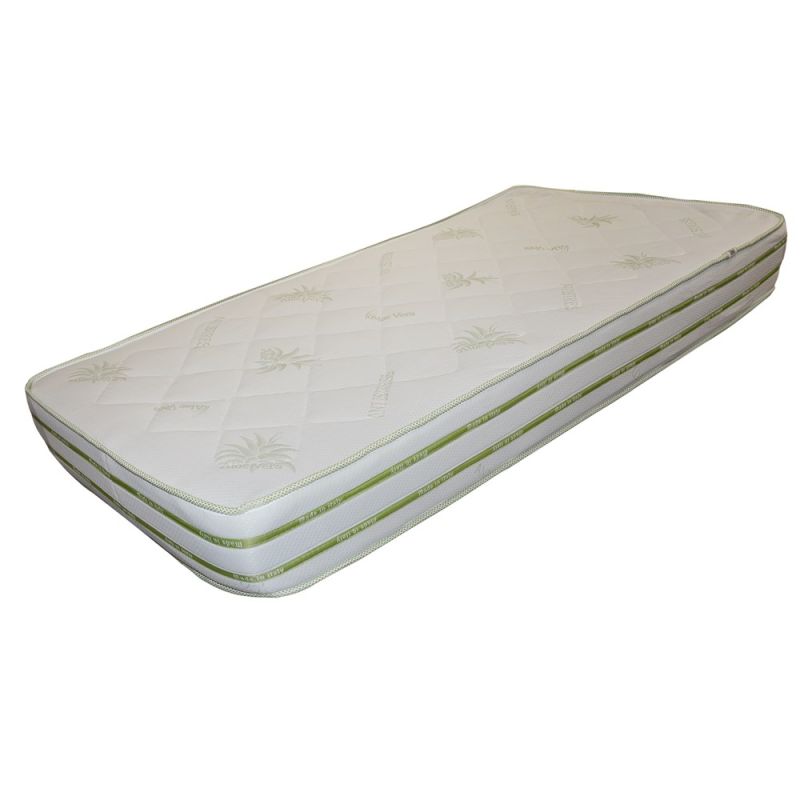 Vacuum Mattress with Foam, Sponge, Cotton (Aloe Vera), White, 90x190xH16 cm