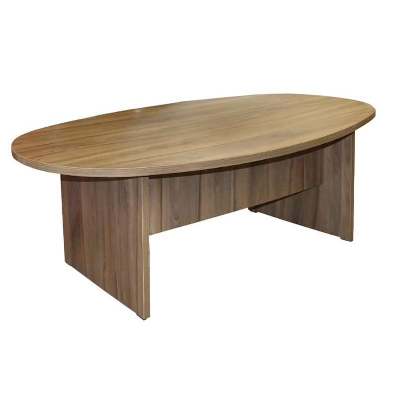 Office Table, melamine, walnut, 210x110xH72 cm
