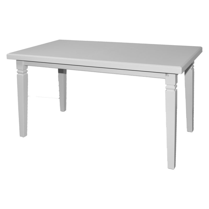 Folding Table with Extension, MDF Top (5 cm), Wooden Legs, White, 150‑190×85×H77 cm