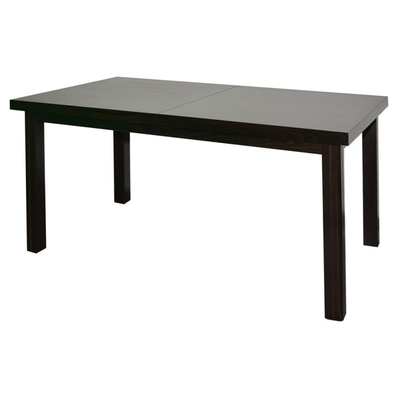 Folding table with extension, MDF top (5cm), wooden legs, white, 150-190x85xH77 cm