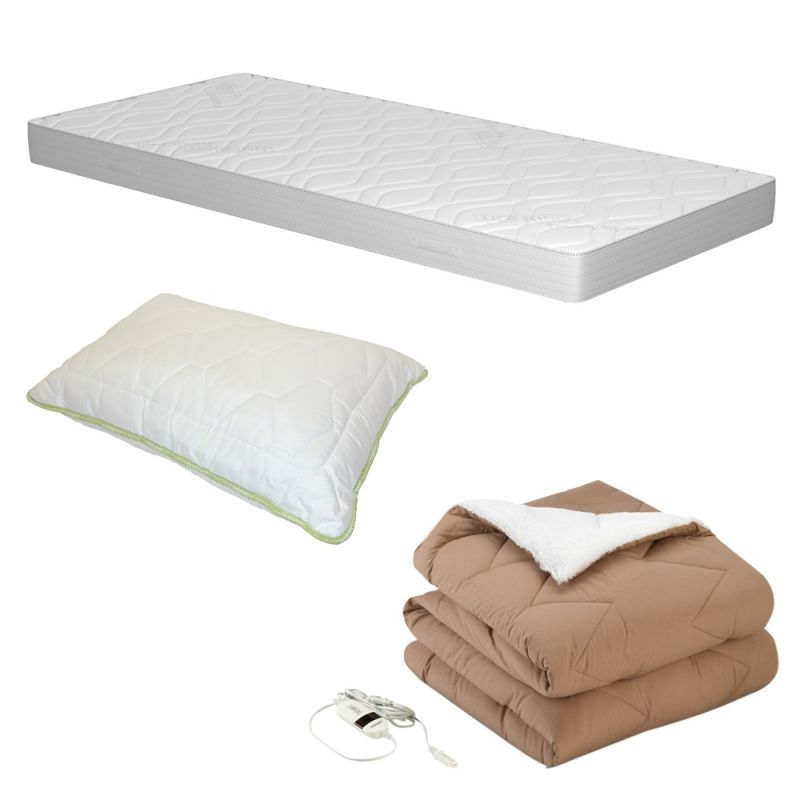 Offer: single Fresh Prima mattress 90x190 cm (x1) + heated blanket 140x200 cm (x1) + pillow 50x70 cm (x1)