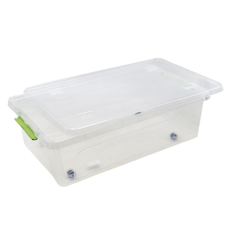 Storage box with wheels, ARTPLAST, 25 L, plastic, transparent, 58.5x39xH 17 cm