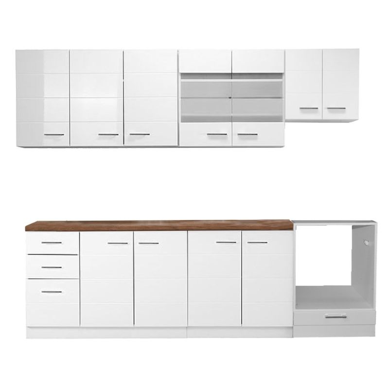Kitchen, DIVA, melamine and MDF, white, 260x51xH200 cm