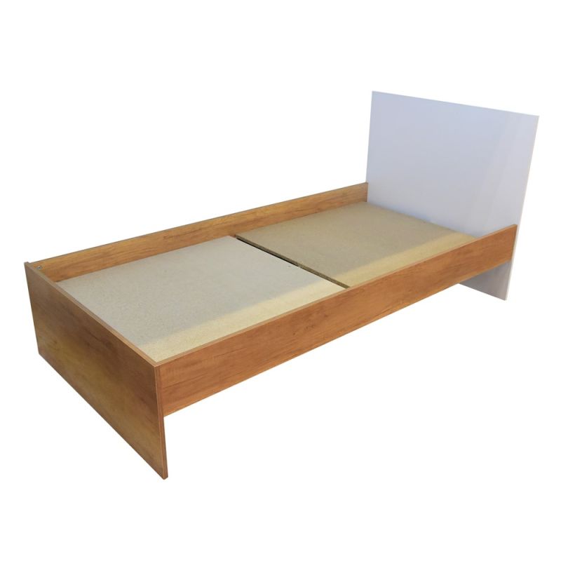 Bed, tek, ECO, melamine, walnut/white, 195x95xH90 cm