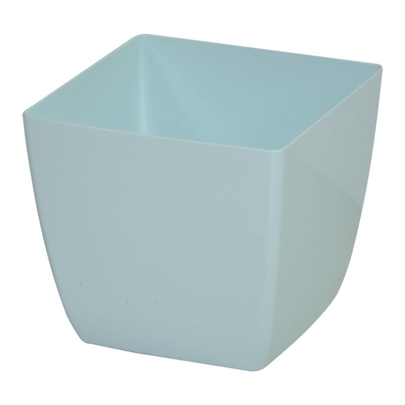 Square flower vase, SANTIAGO PASTEL, plastic, blue, 15x15xH14.5 cm