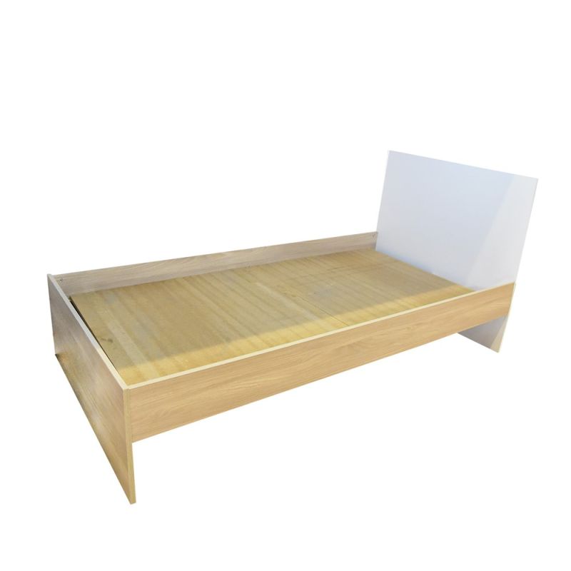 Bed, tek, ECO, melamine, ash/white, 195x95xH90 cm