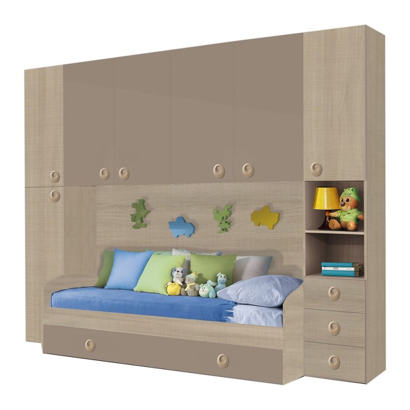 Bedroom, ASTORIA, melamine, elm color, 284.5x86.5xH236 cm