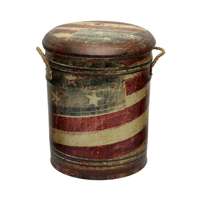 Doll, AMERICAN FLAG, metal structure, PU upholstery, multicolored, Ø27 xH32 cm