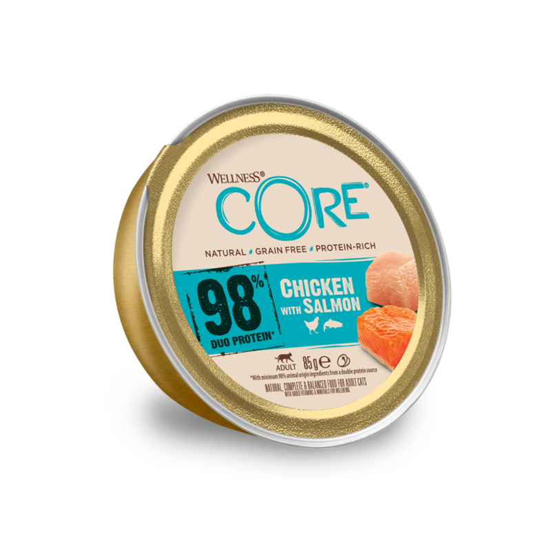 Wellness Core 98% Single Protein Wet Canned Food for Cats with Chicken and Salmon (85 g)