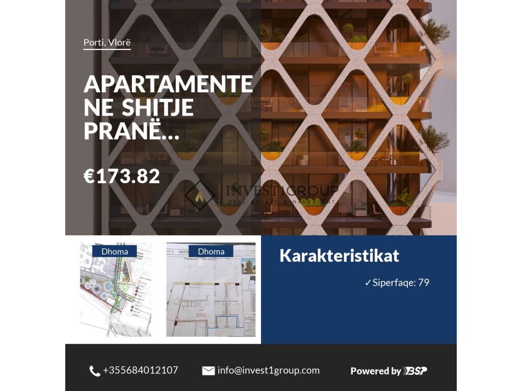 Apartamente ne shitje Pranë Marina Vlorë