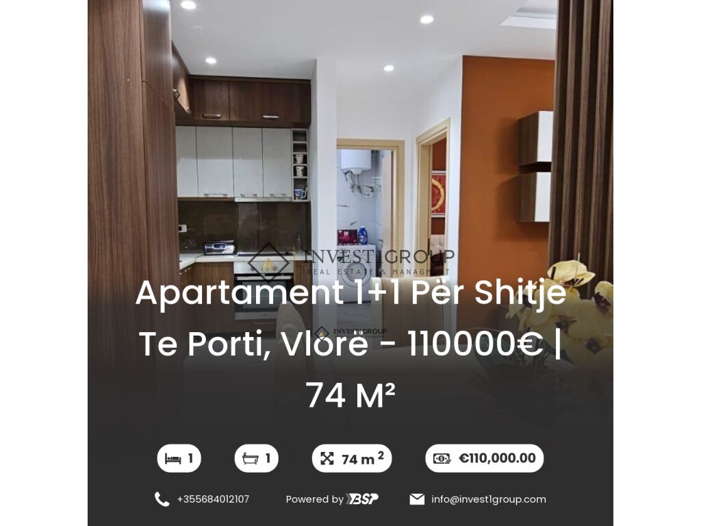 Apartament 1+1 për shitje te Porti, Vlorë - 110000€ | 74 m²